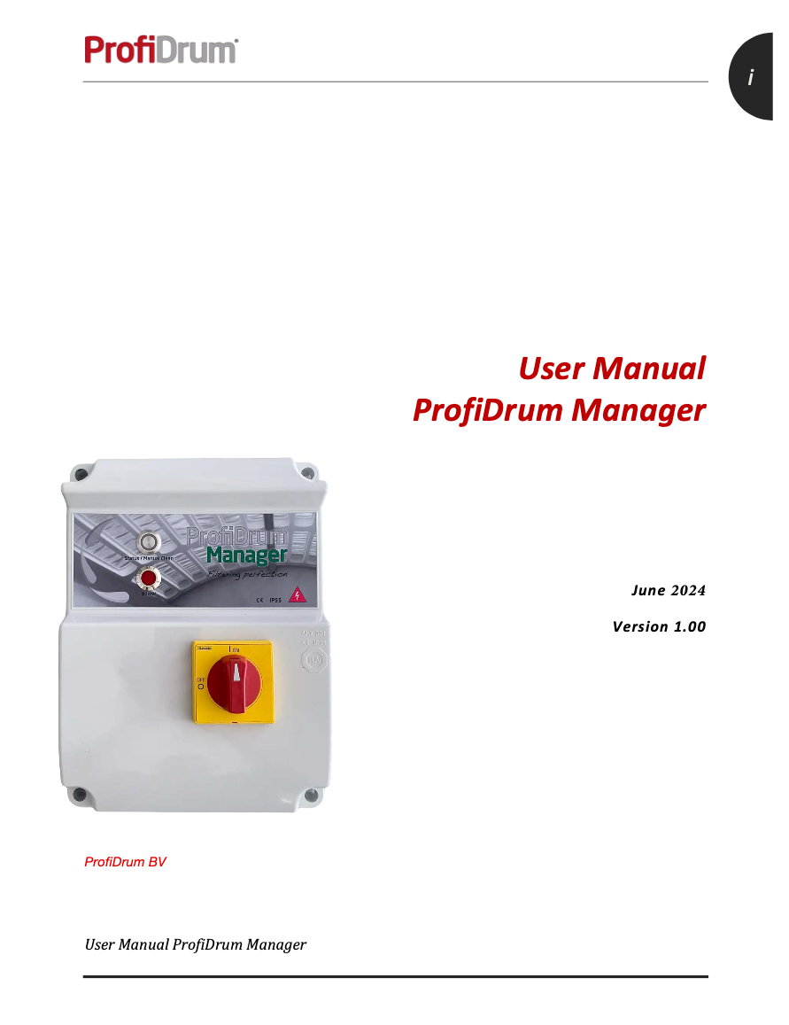 User Manual ProfiDrum Manager
